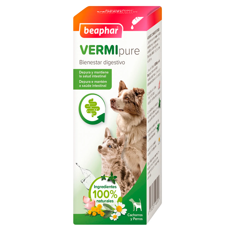 Beaphar Vermi Pure Solución Liquida Natural para Perros y Cachorros