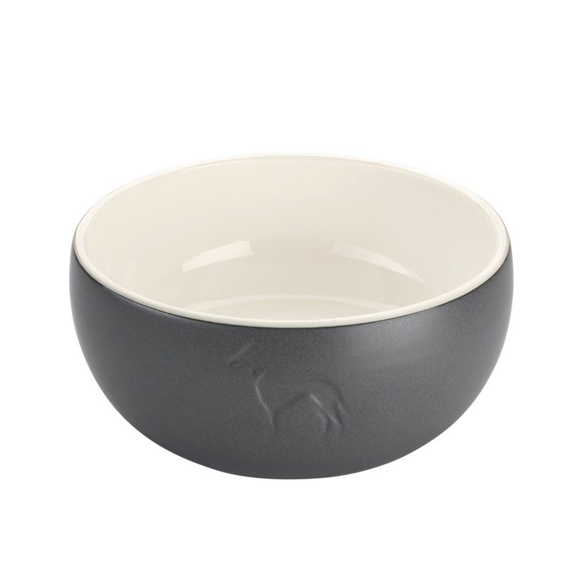 Hunter Lund Gray Ceramic Dog Bowl
