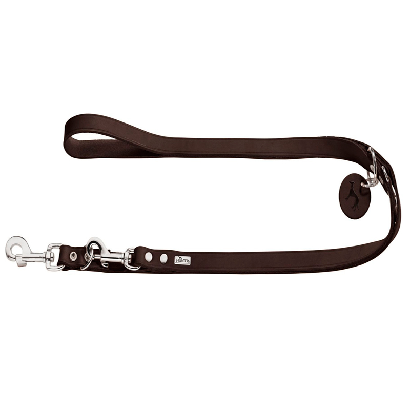 Hunter Aalborg Chocolate Adjustable Leather Dog Leash