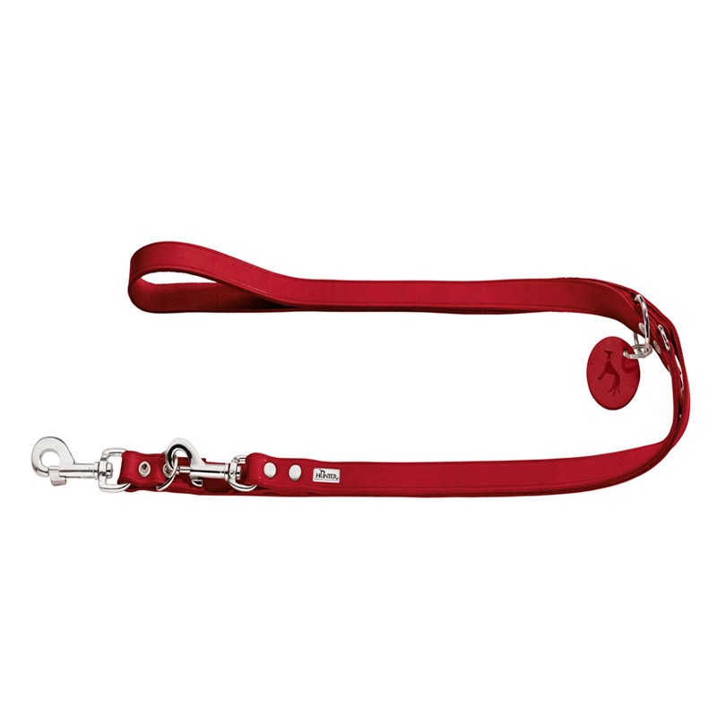 Hunter Red Aalborg Adjustable Leather Dog Leash