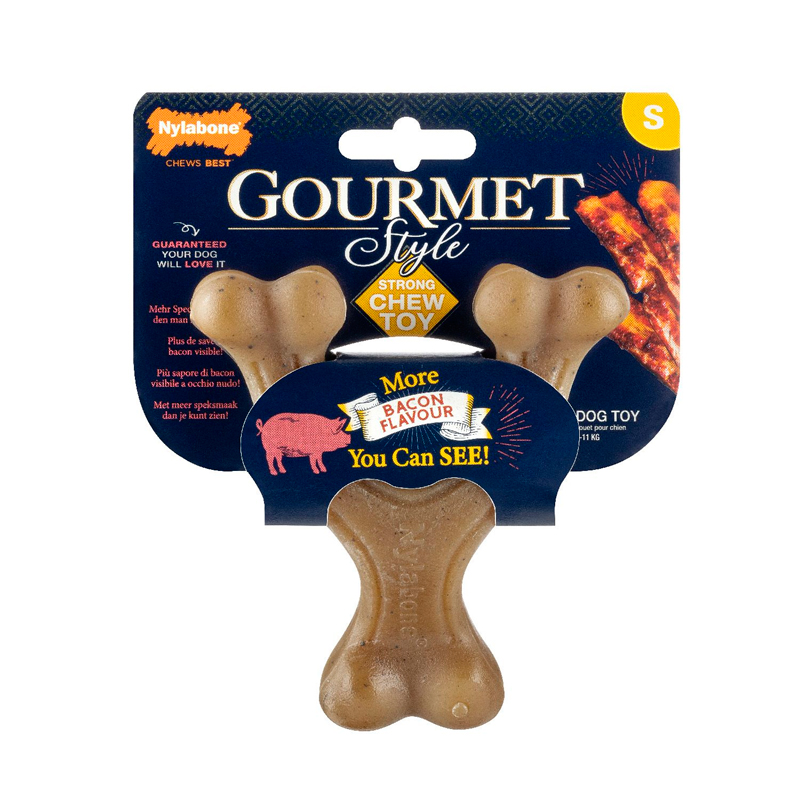 Nylabone Gourmet Wishbone Hueso Dental Sabor Bacon para Perros
