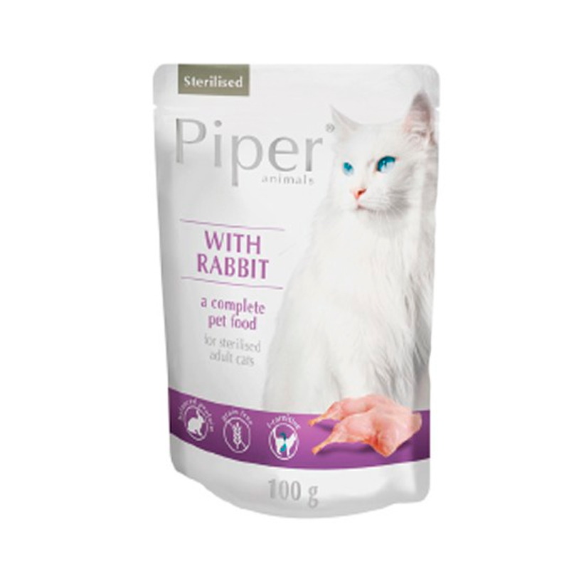 Piper Conejo Comida Húmeda para Gatos Esterilizados