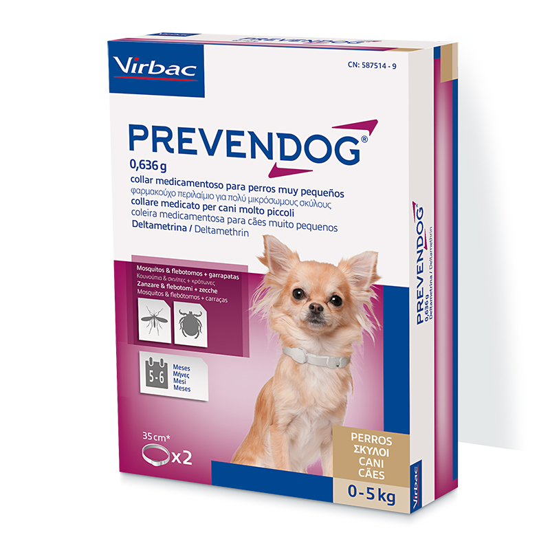 Prevendog Antiparasitic Collar Virbac for dogs of 0-5kg