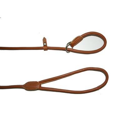 Leather Drowing Round Leash Delhi Natural
