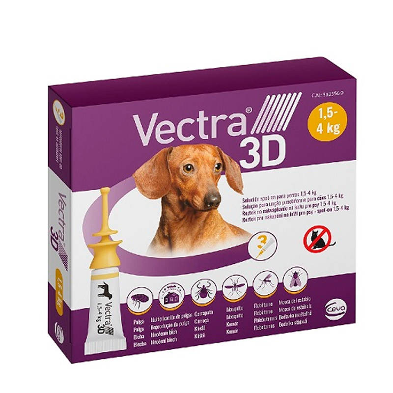 Vectra 3D Pipettes for Dogs 1.5-4 kg