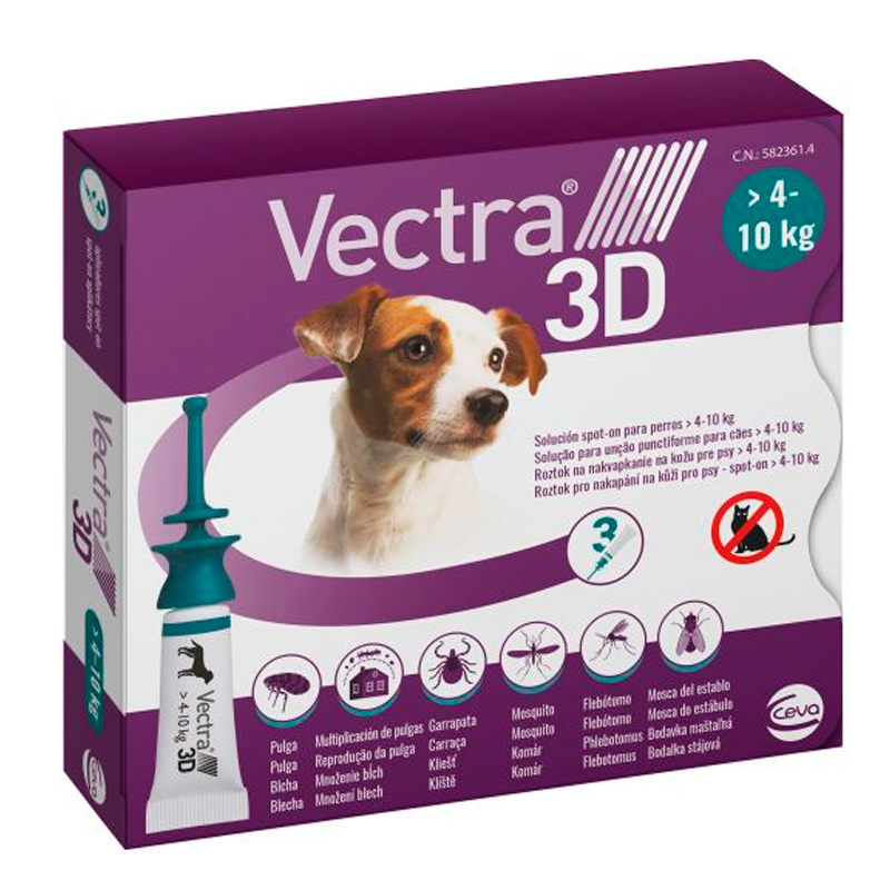 Vectra 3D Pipettes for Dogs 4-10 kg