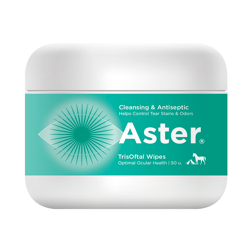 VetNova ASTER TrisOftal Wipes periocular cleaning & labial commissures