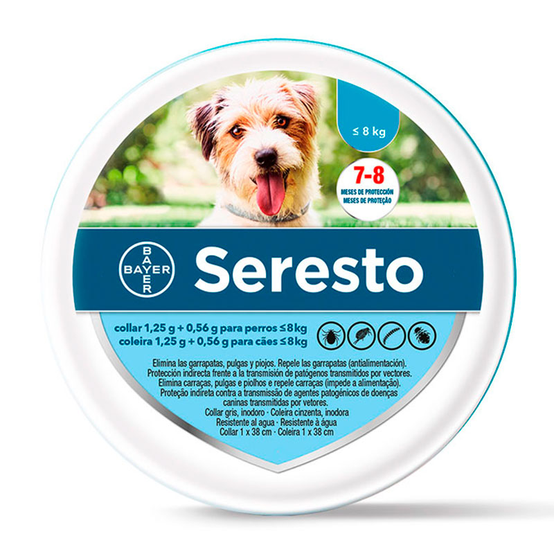Perro +8kg Collar antiparasitario mas eficaz 8 Meses de protección seresto Frente a pulgas y garrapatas