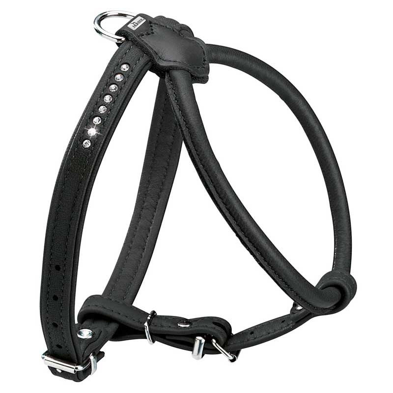 Hunter Harness Round & Soft Luxus Elk Petit Black For Dogs