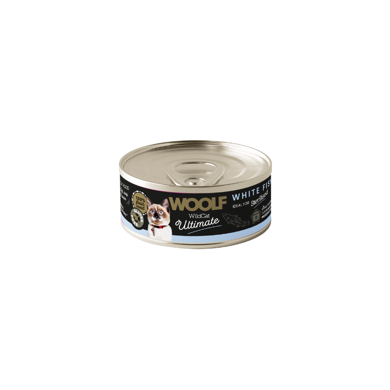 Woolf Ultimate Can of White Fish Pate for Sterilized Cats