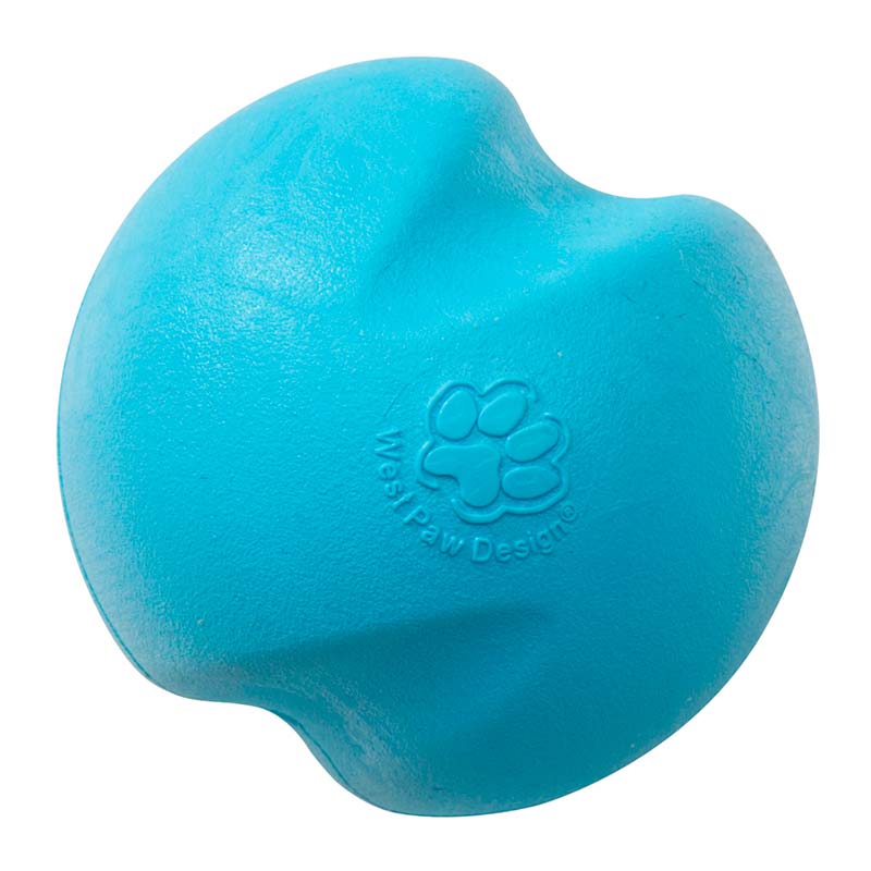 West Paw Zogoflex Dog Toy Solid Ball Jive Blue Water